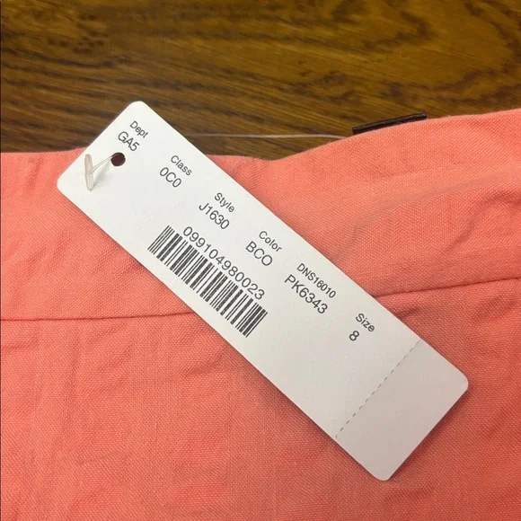 J Crew Coral Cotton Faux Wrap Skirt BNWT - Picture 4 of 12